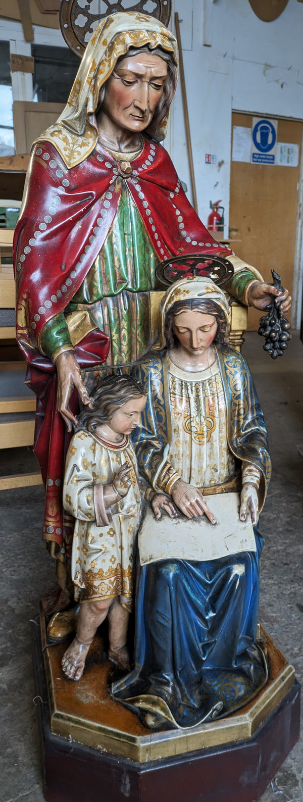 ST ANNE WITH MARY AND CHILD STATUE (XUPJ7/2H)