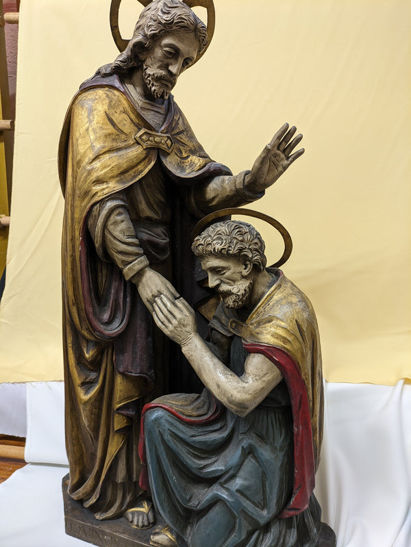 OUR LORD WITH ST THOMAS STATUE (XUPJ7/4E)